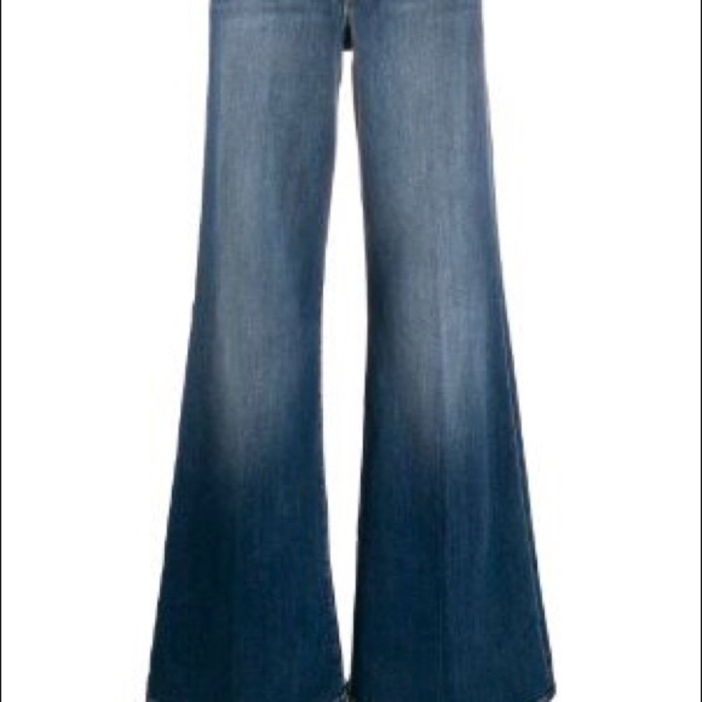 Fortune Wide leg Denim, Crystal buttons